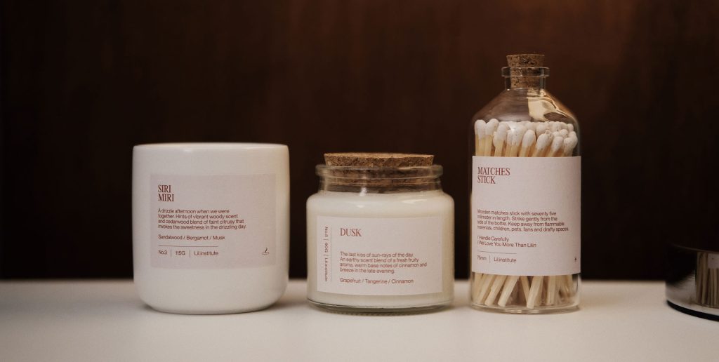 Lilin Institute scented candles.